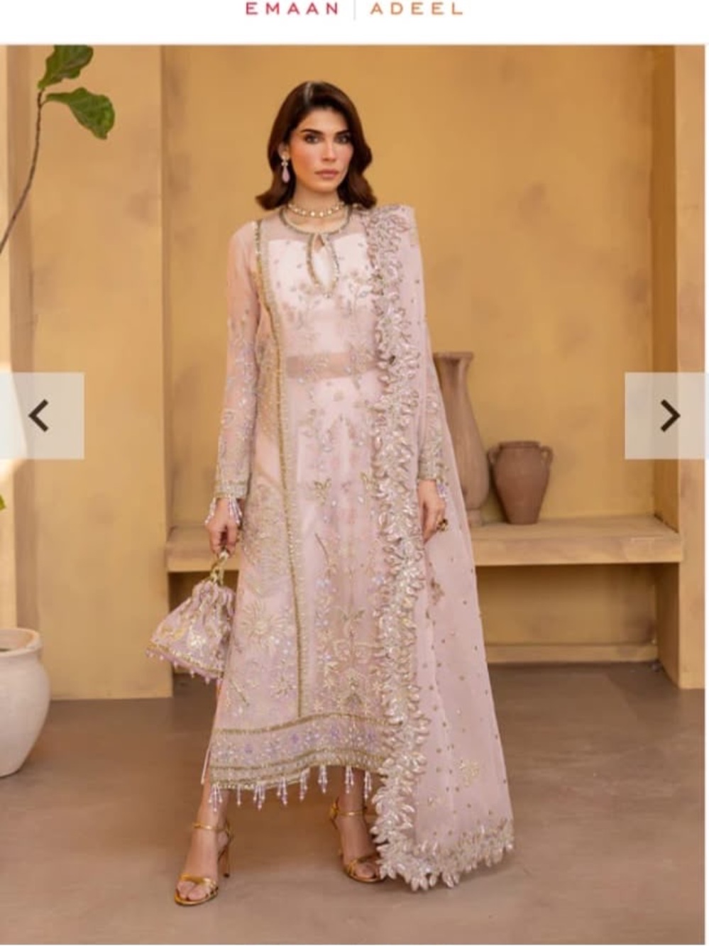 Blush Pink Embroidered Formal Dress